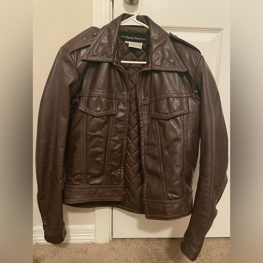 Harley Davidson Amf 70s Brown Vintage Leather Jac… - image 2